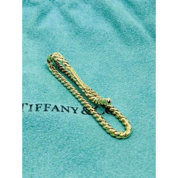 Tiffany & Co.RARE /VINTAGE 1950's 14k YG Tie Clip/Bar Money Clip Rope Twist